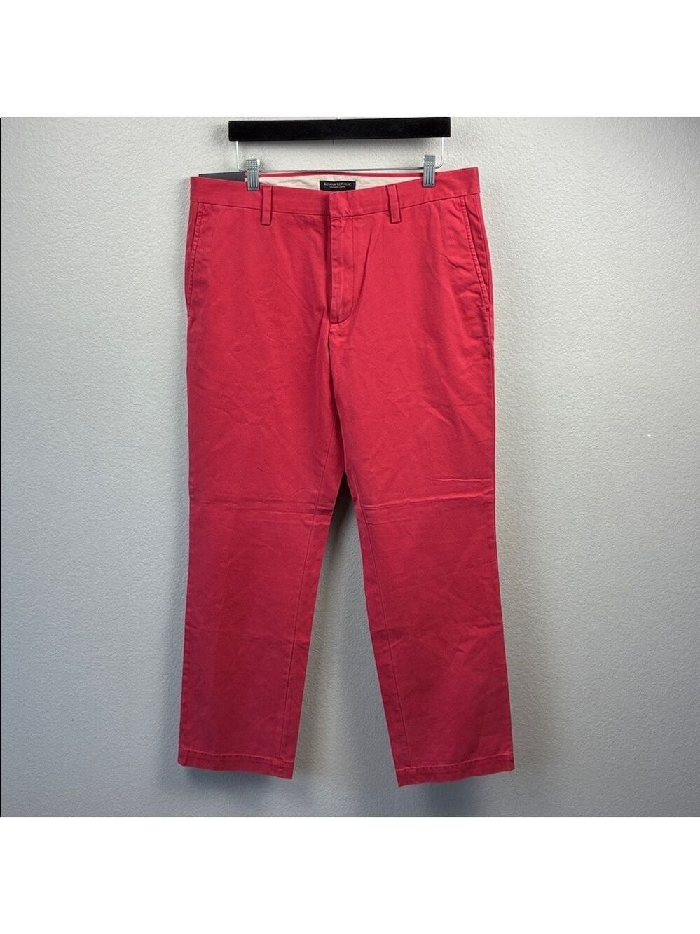 Banana Republic Emerson Chino Pants Red Coral Straight Leg 34x32 New
